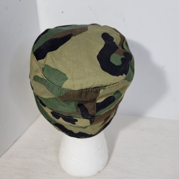 Vintage Military Hat Mens Size 7 1990s Woodland Camo Army Cap U.S. Camouflage - Picture 4 of 15